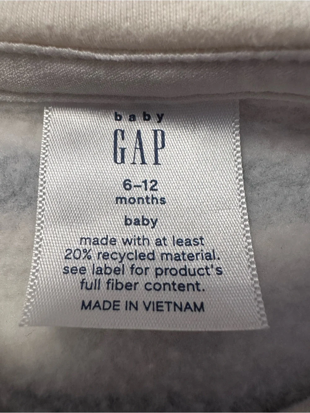 Baby Gap Striped Hoodie Sweatshirt w Ears 6-12M Fleece Lined